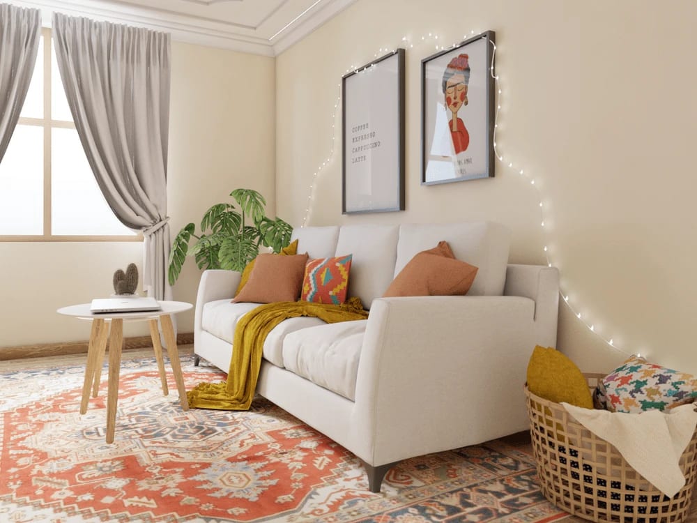 cozy living room mood lighting with layered table lamps