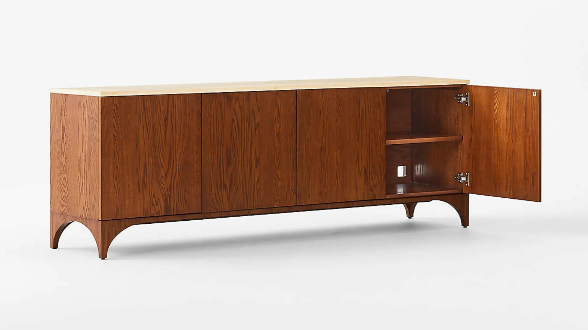Roane Oak Wood Media Console