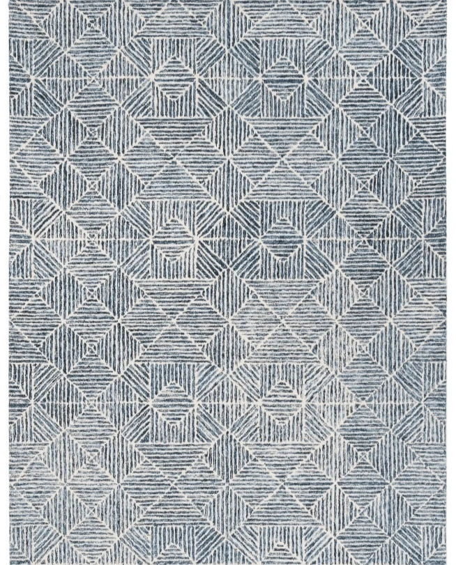 Abstract ABT763M Blue Rug pattern closeup