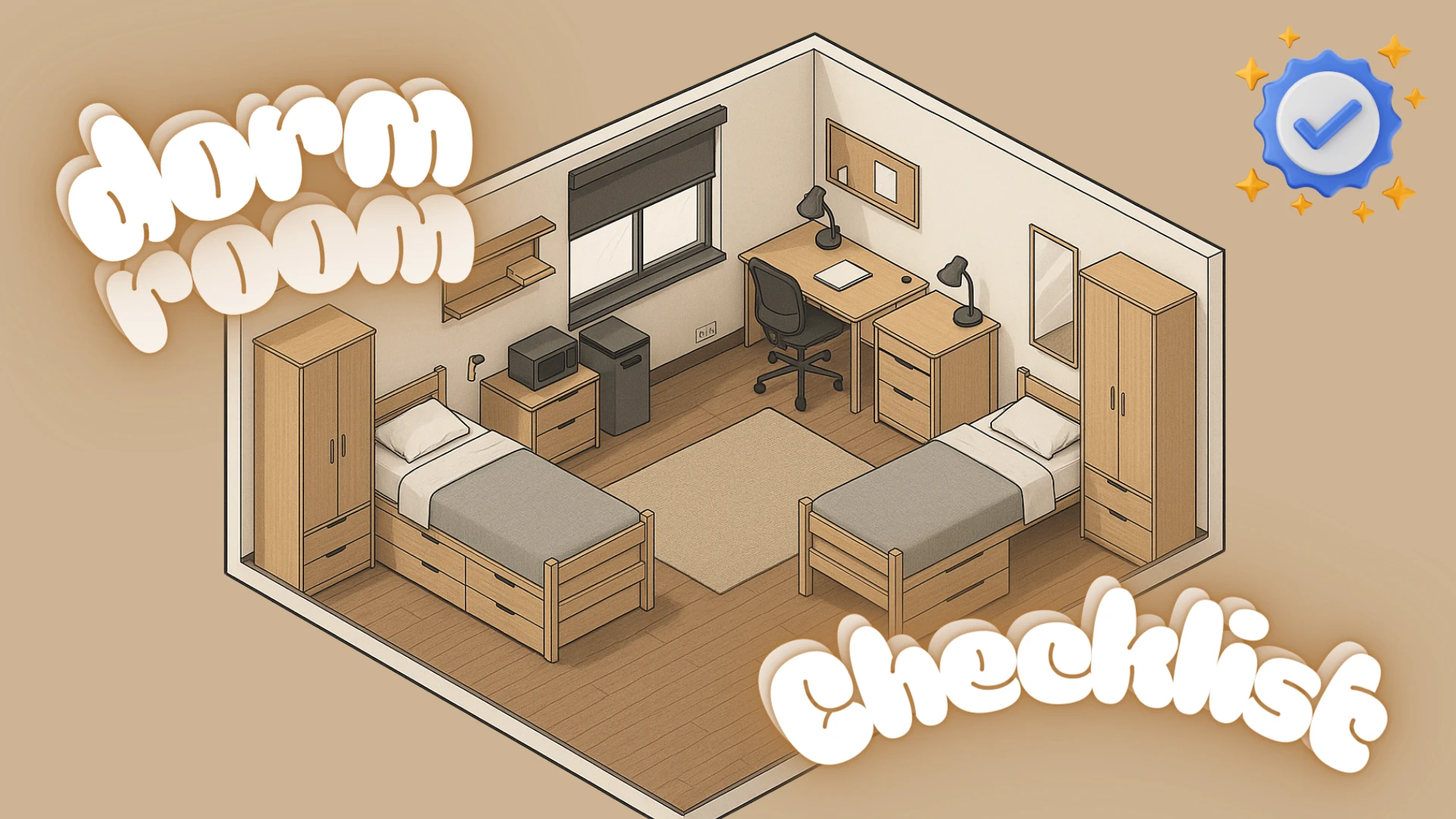 a dorm room in 2d view floor plan