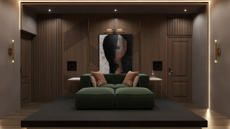 Elegant home theater with contemporary design