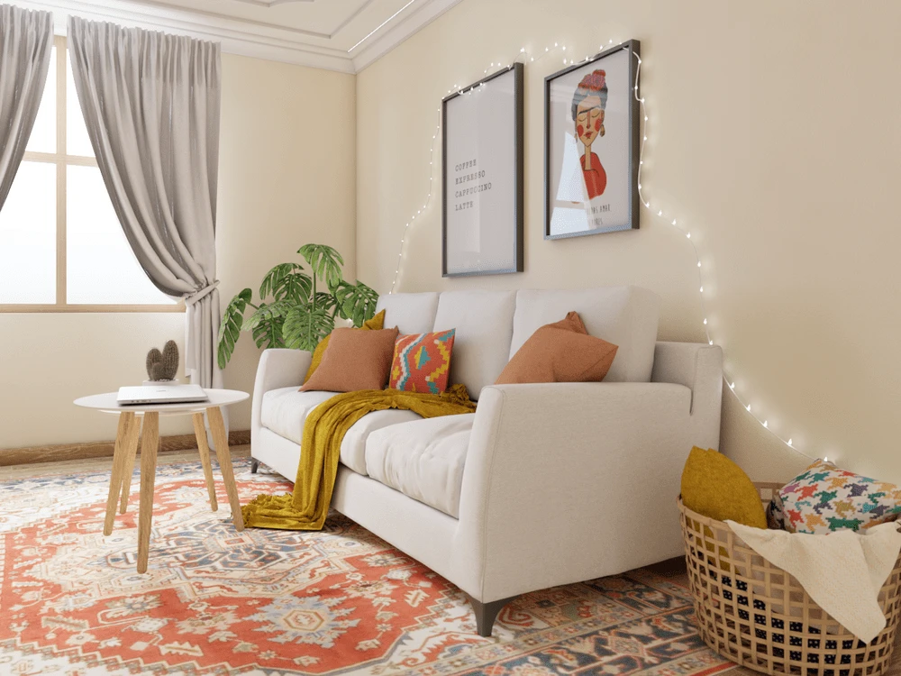 cozy living room mood lighting with layered table lamps