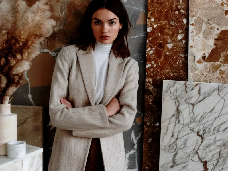 Traditional mood board with marble textures