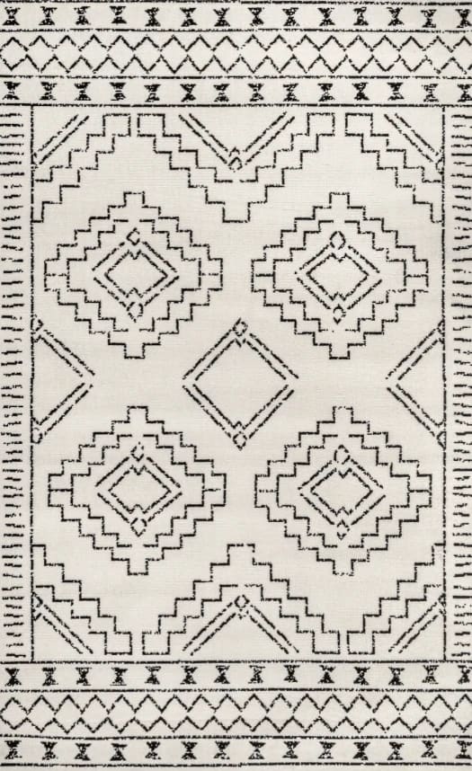 Gray Diamond Geometric Area Rug