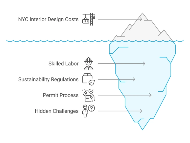 commercial interior design cost breakdown in NYC with a visual summary