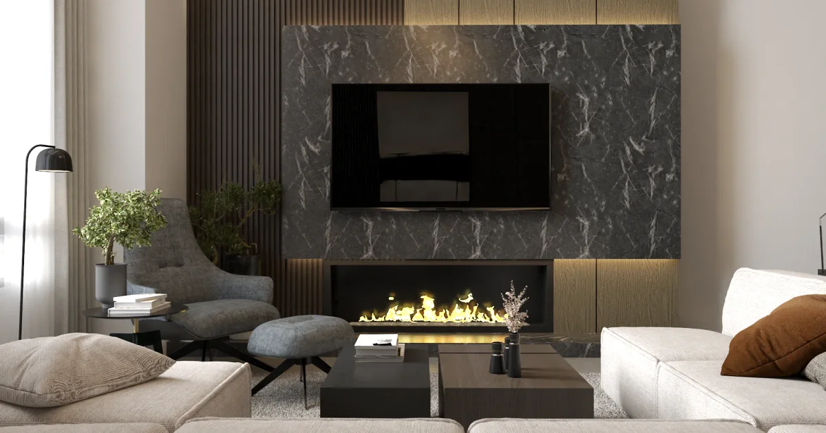 Dark Marble Penthouse Home: Contemporary Interior Design