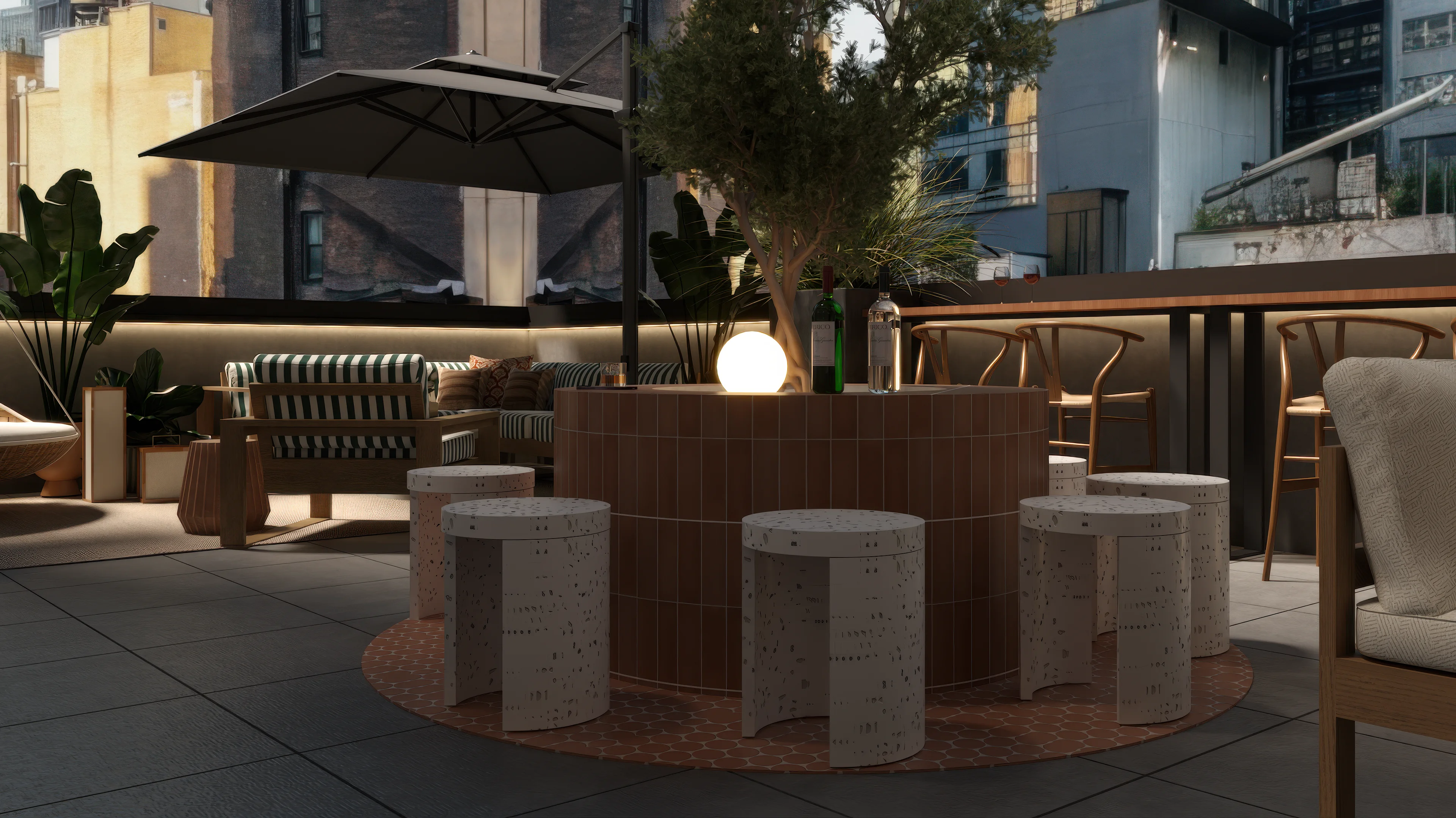 Rooftop Bar and Lounge Design with Multi-Zone Entertaining