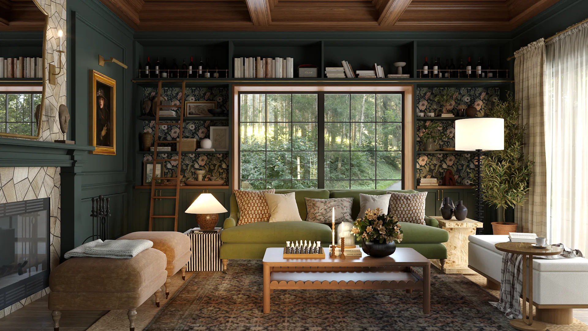 A spacious and modern living room designed by Debora features a sleek Rivington sofa as the centerpiece. The sofa, upholstered in a soft, neutral fabric, has a minimalist design with clean lines and plush cushions, creating a comfortable and inviting atmosphere. The living room is accented with a contemporary coffee table, stylish floor lamp, and an abstract art piece on the wall, complementing the overall elegant and serene aesthetic. Large windows allow natural light to flood the space, highlighting the tasteful decor and creating a bright, airy feel.
