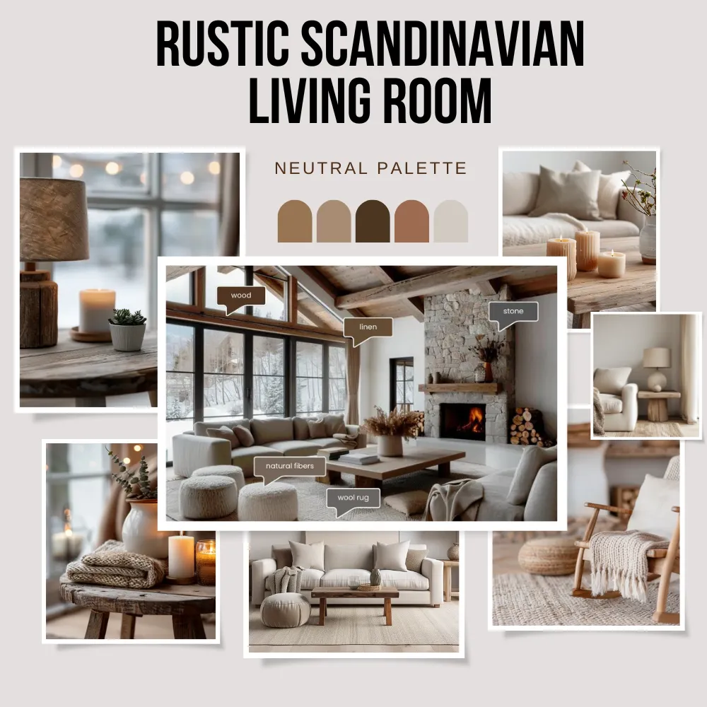 10 Tips & Tricks to Design a Rustic Scandinavian Living Room